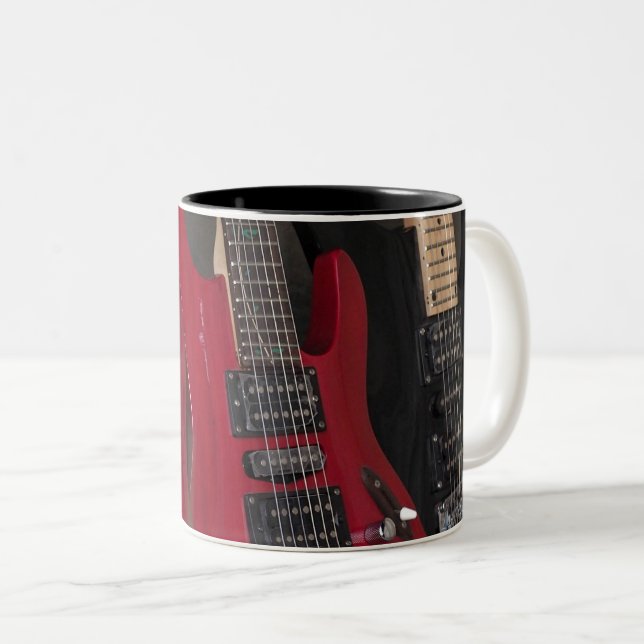 Beautiful Bass Guitar Two-Tone Coffee Mug (Front Right)