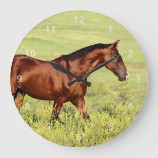 Beautiful Bay Horse Large Clock