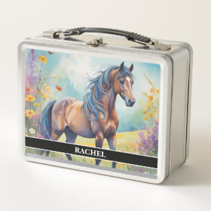 Beautiful Bay Horse Metal Lunch Box