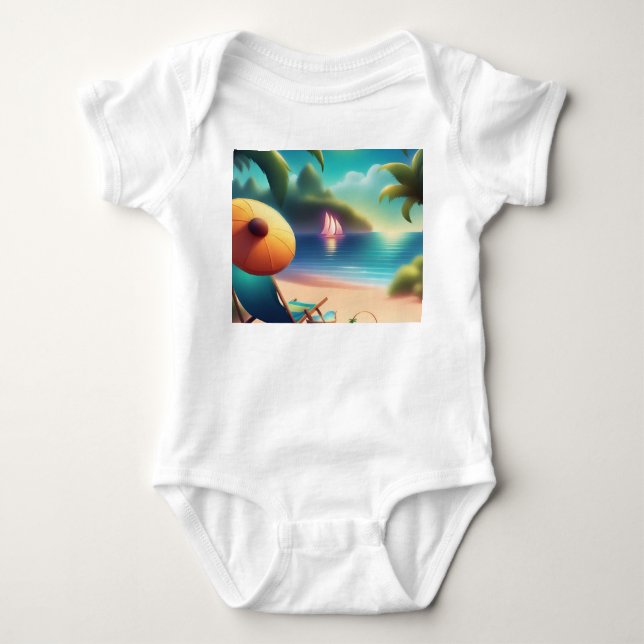 beautiful beach baby bodysuit (Front)