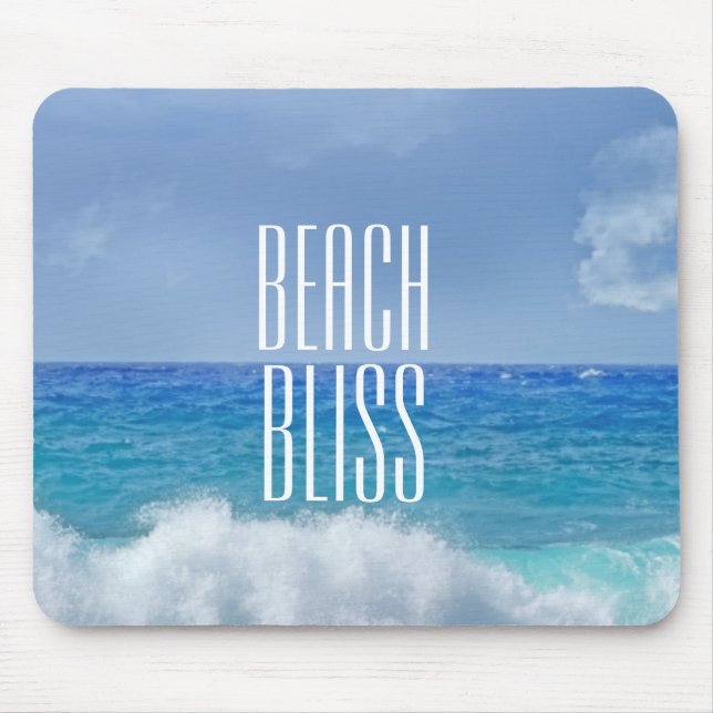 Beautiful Beach Bliss Classic Surf Sky Sun Mouse Pad (Front)