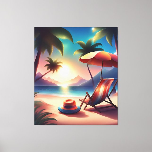 beautiful beach canvas print (Front)