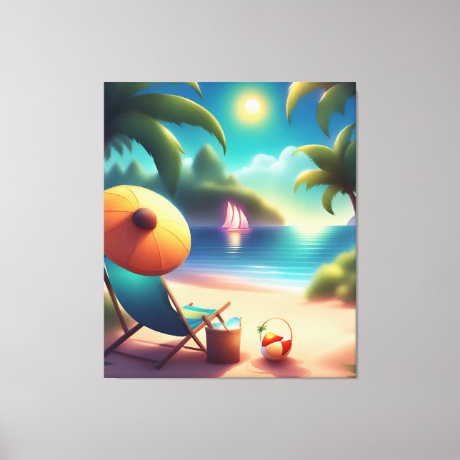 beautiful beach canvas print (Front)