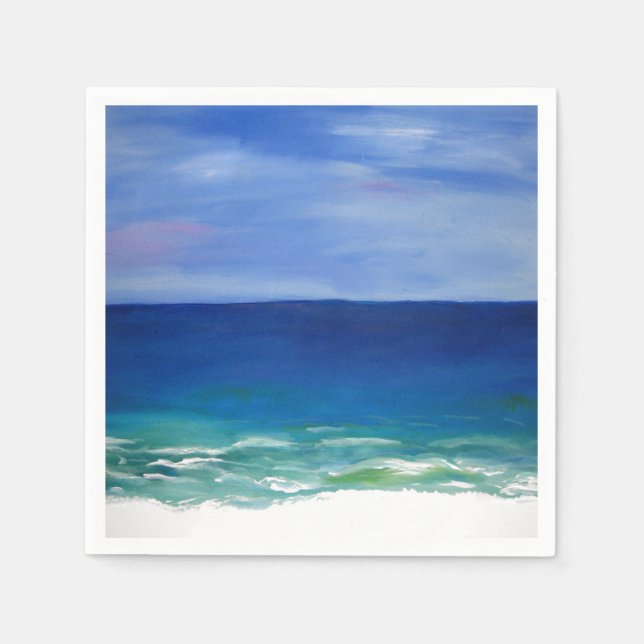Beautiful beach coastal paper napkins (Front)