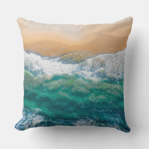 Beautiful beach crystal blue sea Cushion