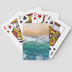 Beautiful beach crystal blue sea Playing Cards