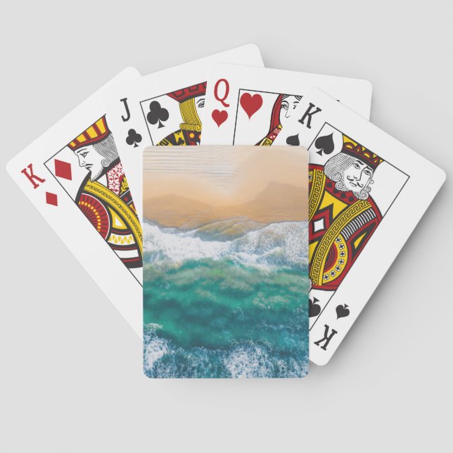  Beautiful beach crystal blue sea Playing Cards (Back)