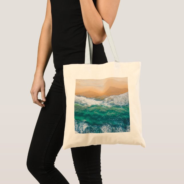  Beautiful beach crystal blue sea Tote Bag (Front (Product))