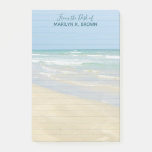 Beautiful Beach Custom Seashore Lined Post-it Notes