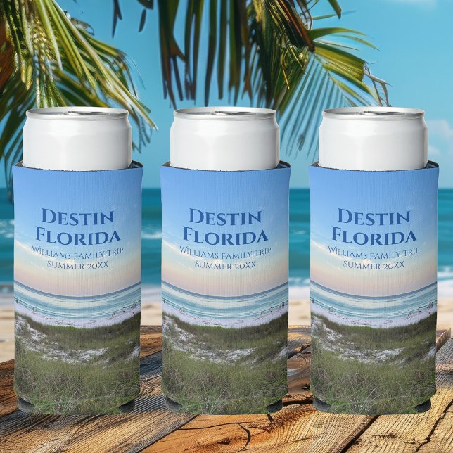 Beautiful Beach Event Custom Sunset Photography Seltzer Can Cooler (Creator Uploaded)