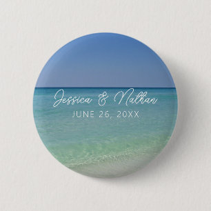 Beautiful Beach Horizon Custom Wedding Favor 6 Cm Round Badge