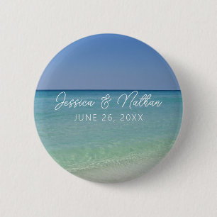  Beautiful Beach Horizon Custom Wedding Favour 6 Cm Round Badge