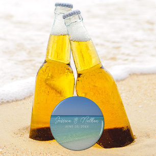 Beautiful Beach Horizon Personalised Wedding Bottle Opener