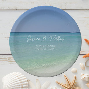  Beautiful Beach Horizon Personalised Wedding Paper Plate