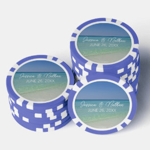Beautiful Beach Horizon Personalised Wedding Poker Chips