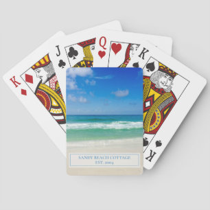 Beautiful Beach House Personalised Guest Playing Cards
