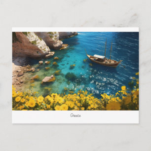 Beautiful beach in Greece Postcard