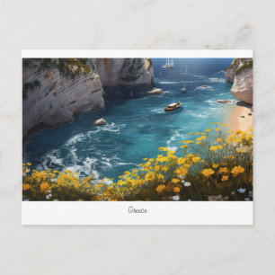 Beautiful beach in Greece  Postcard