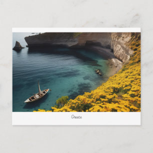 Beautiful beach in Greece  Postcard