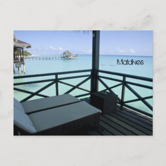Beautiful beach in maldives postcard