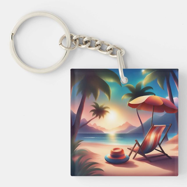 beautiful beach key ring (Front)