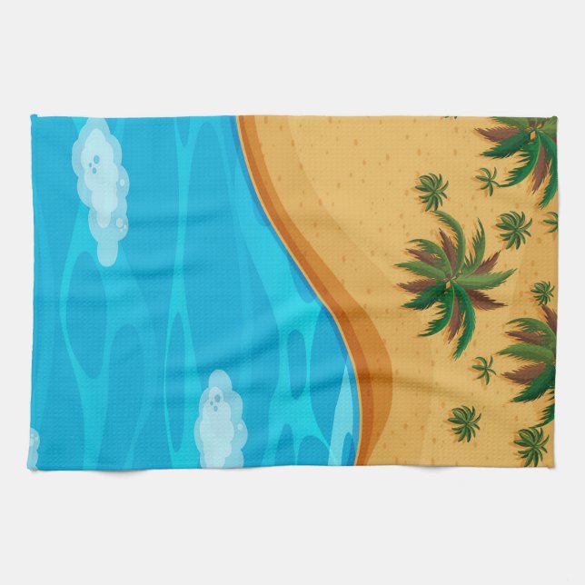 Beautiful Beach Landscape Tea Towel (Horizontal)