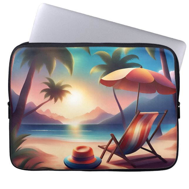 beautiful beach laptop sleeve (Front)