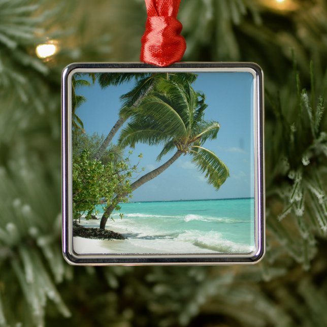 Beautiful Beach, Maldives Metal Tree Decoration (Tree)