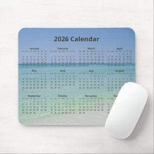 Beautiful Beach Photography 2026 Calendar Mouse Pad