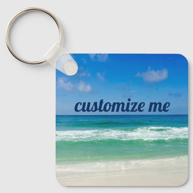 Beautiful Beach Photography Custom Seaside Key Ring (Front)