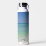 Beautiful Beach Photography Personalised Seaside Water Bottle<br><div class="desc">This cool beach vacation water bottle are perfect for a seaside wedding or bachelorette party on a tropical island. The gorgeous green waters of Sandestin wash up to the sandy seashore underneath serene blue skies to make the perfect scenic vacation photograph for your custom summer gifts.</div>