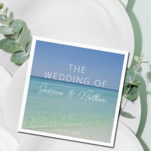 Beautiful Beach Photography Personalised Wedding Napkin