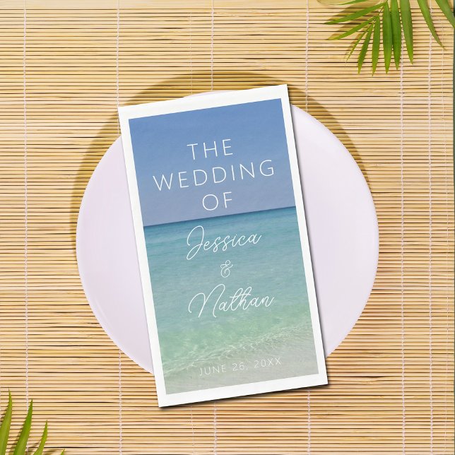  Beautiful Beach Photography Personalized Wedding Napkin (Creator Uploaded)