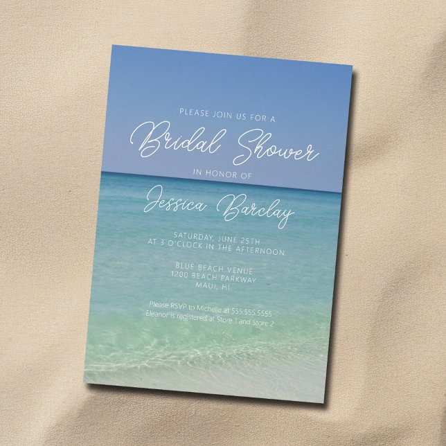 Beautiful Beach Photography Seaside Bridal Shower Invitation (Creator Uploaded)