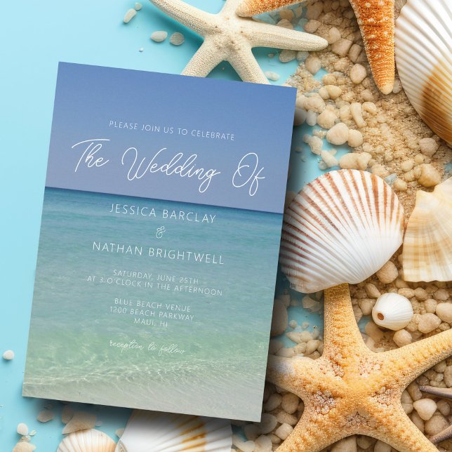Beautiful Beach Photography Seaside Wedding Invitation (Creator Uploaded)