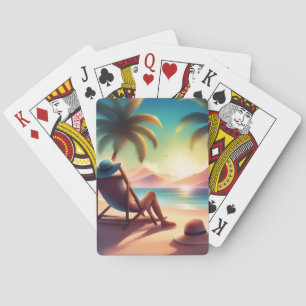 beautiful beach playing cards