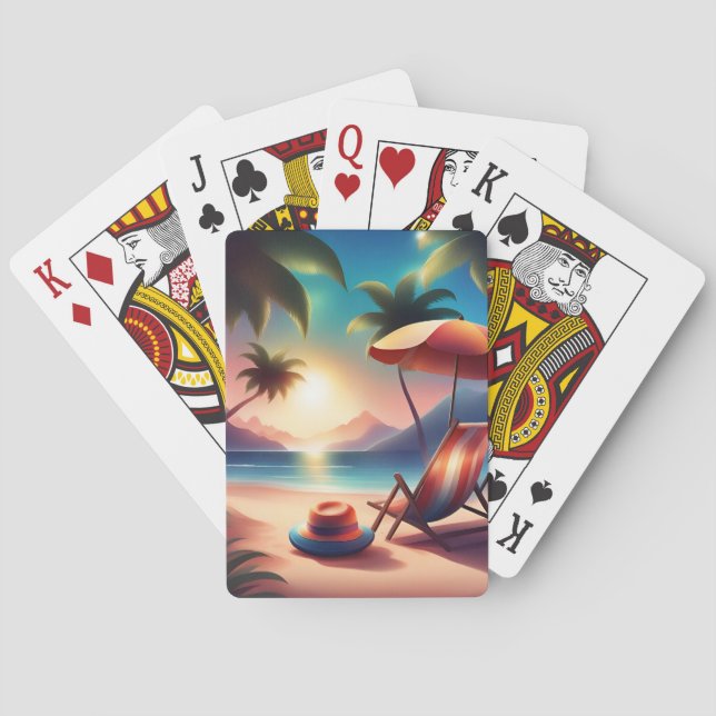 beautiful beach playing cards (Back)