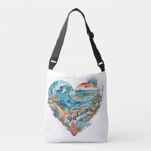 Beautiful Beach Sand Ocean Palm Trees Crossbody Bag