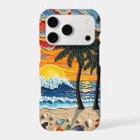 Beautiful Beach Scene with Palm Trees
