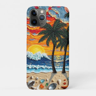 Beautiful Beach Scene with Palm Trees   Case-Mate iPhone Case