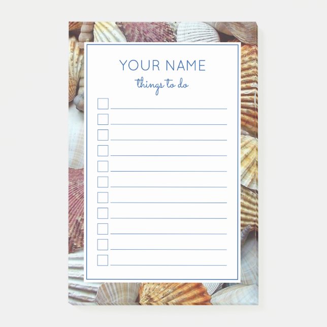 BEAUTIFUL BEACH SEASHELLS TO DO LIST NOTES (Front)