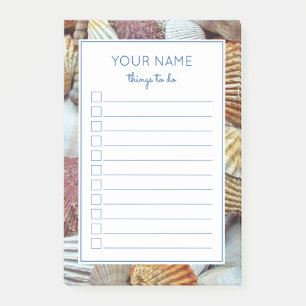 BEAUTIFUL BEACH SEASHELLS TO DO LIST POST-IT NOTES