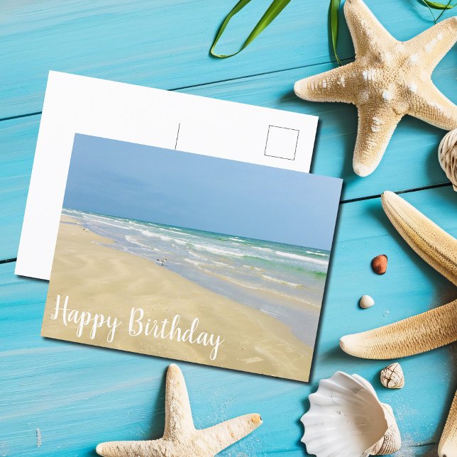 Beautiful Beach Seaside Photography Happy Birthday Postcard (Creator Uploaded)