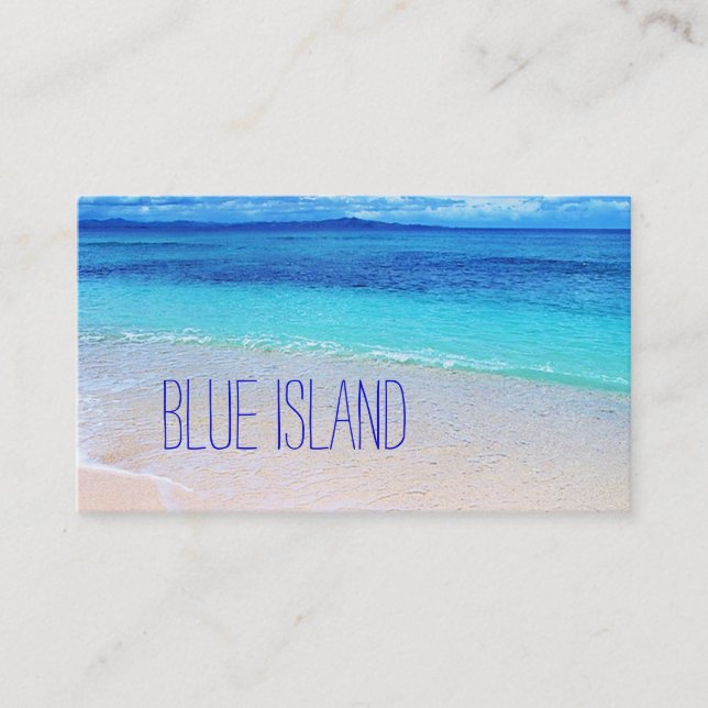 Beautiful Beach Shades of Blue Water Business Card (Front)
