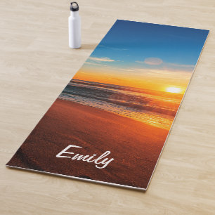 Beautiful beach Sunrise Sea Scenic Personalised  Yoga Mat