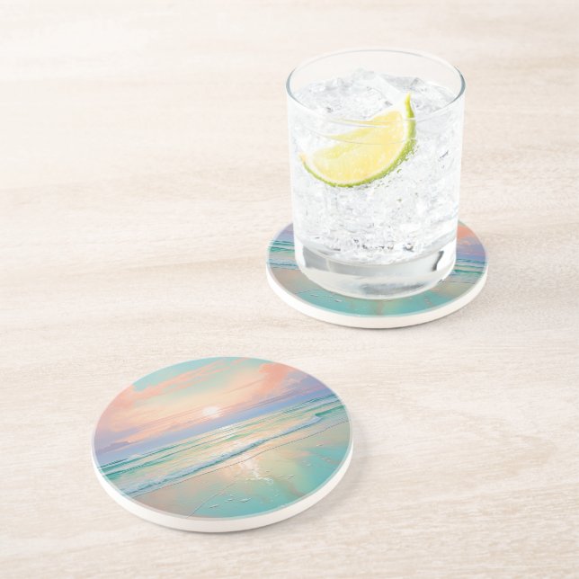 Beautiful beach sunset landscape coaster (Side)