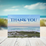 Beautiful Beach Sunset Photography Personalised Thank You Card<br><div class="desc">This picturesque beach photography custom thank you card features the gorgeous pink and orange sunset gently touching the ocean waves above the sand and sea grass on a pretty day in Destin,  Florida. Lovely seaside cards for a couple who had a destination wedding in Hawaii or Florida.</div>