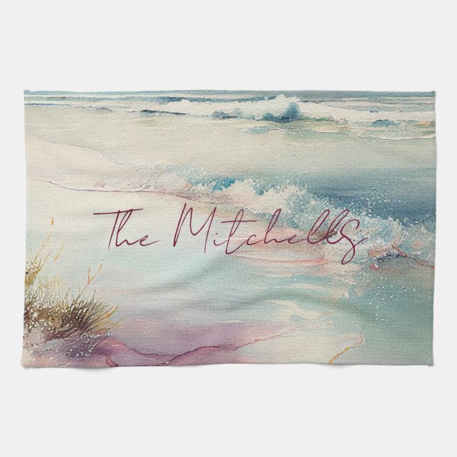 Beautiful Beach  Tea Towel (Horizontal)
