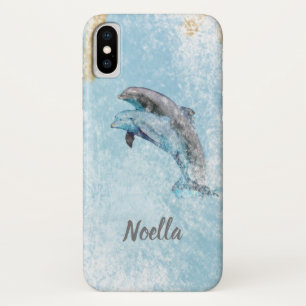 Beautiful Beach Theme Jumping Dolphins Art Case-Mate iPhone Case