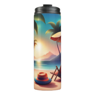beautiful beach thermal tumbler